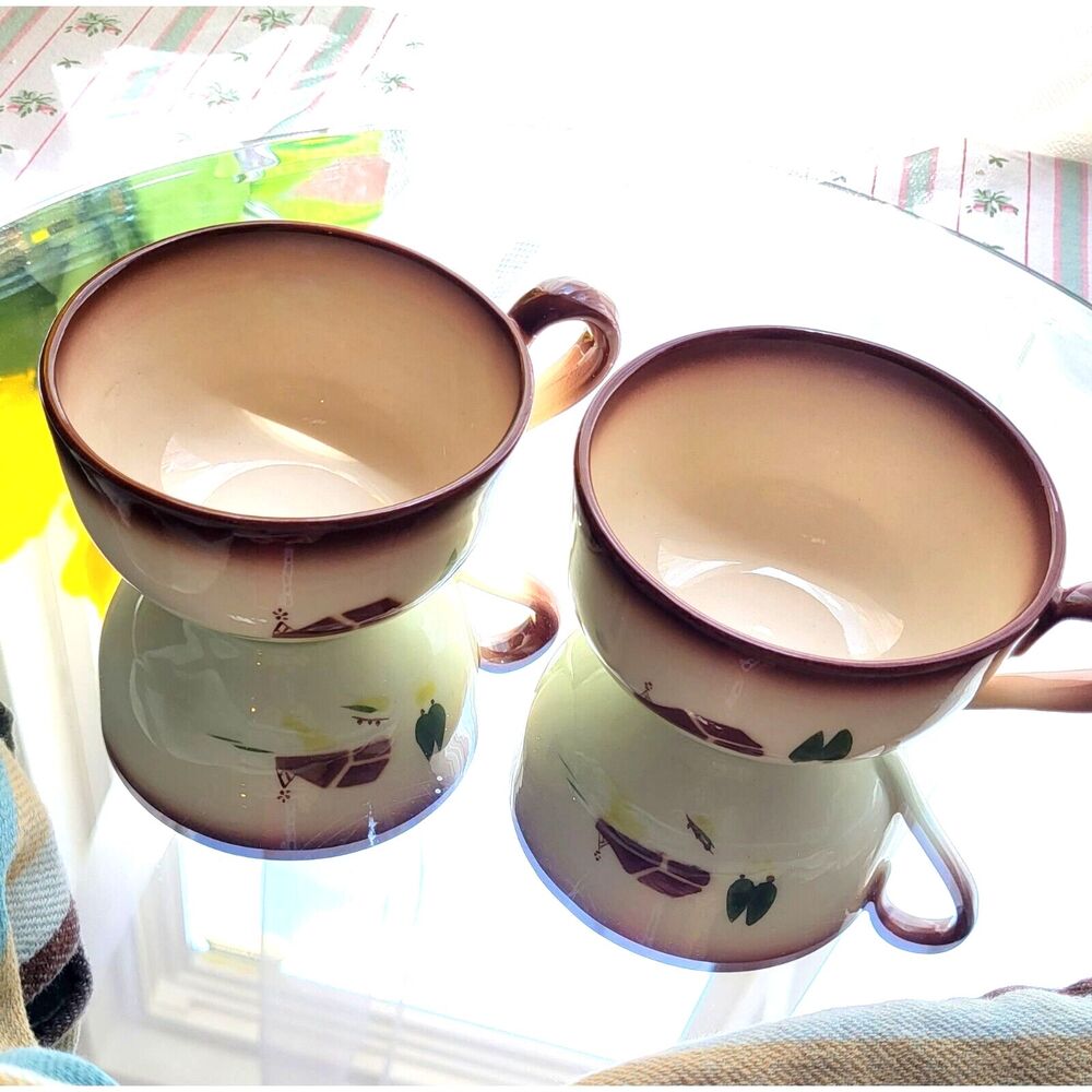 Vintage Brock of California Farmhouse Harvest Brown Coffee Tea Replacement Cup 2